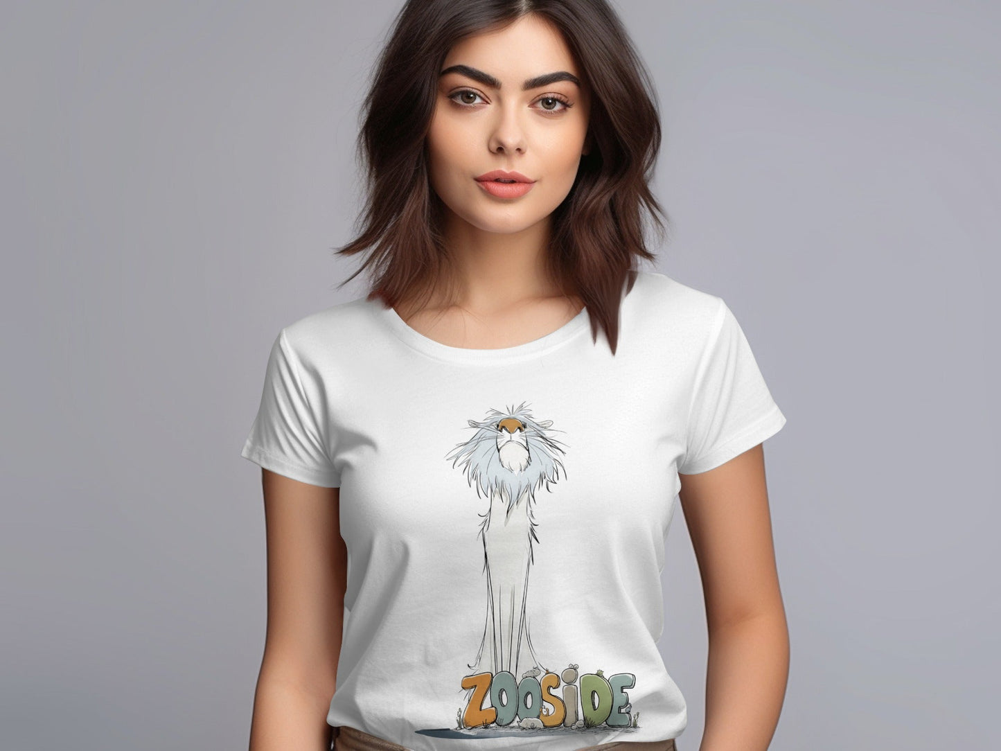 RMA APPAREL Lion Zooside Wildlife Graphic Unisex T-Shirt - Zooside White T-Shirts - RMA APPAREL - Roclla Media Apparel Store