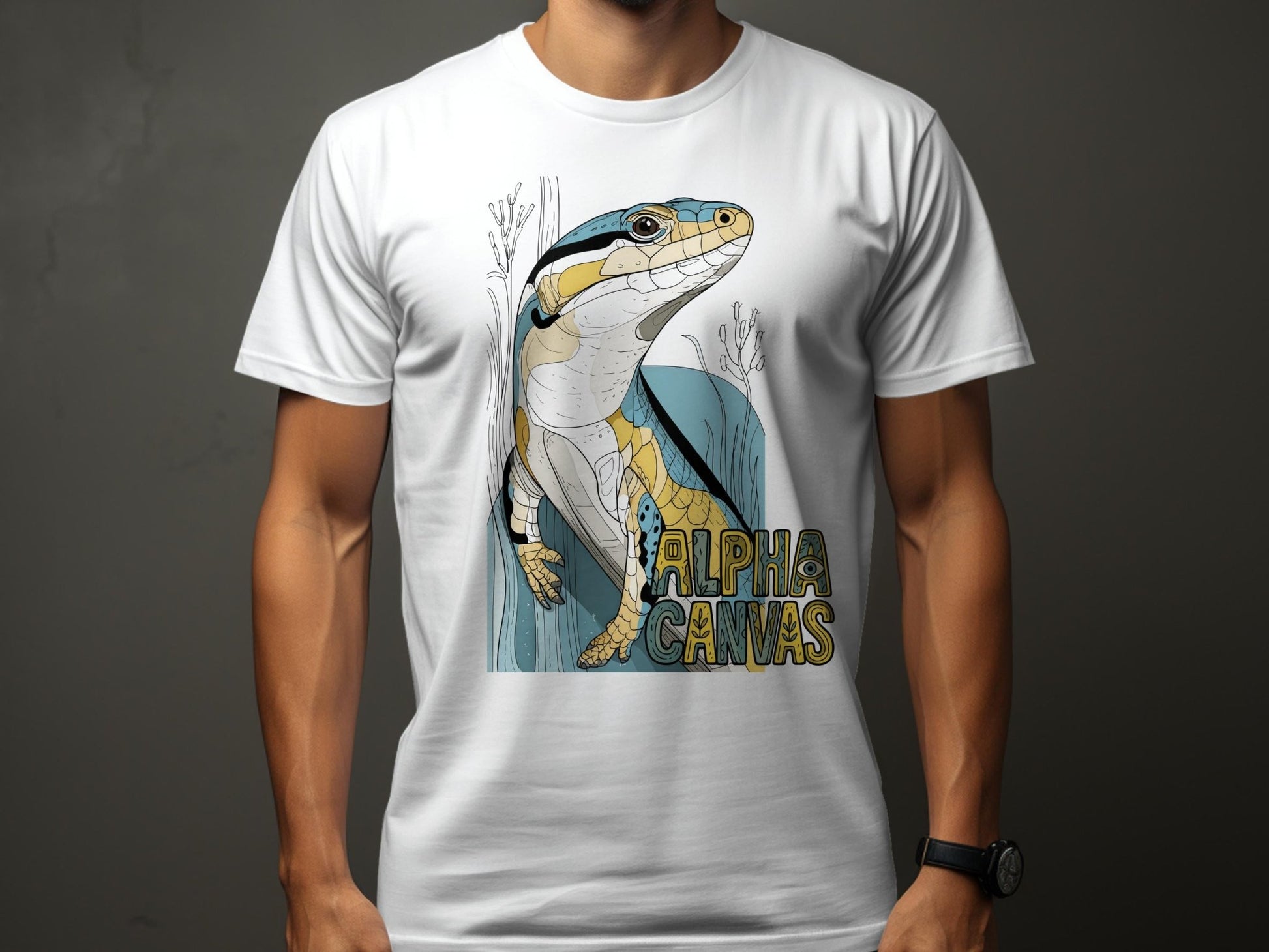 RMA APPAREL Lizard Wildlife Graphic Mens Womens Unisex T-Shirt - DFTW - White T-Shirt - RMA APPAREL - Roclla Media Apparel Store
