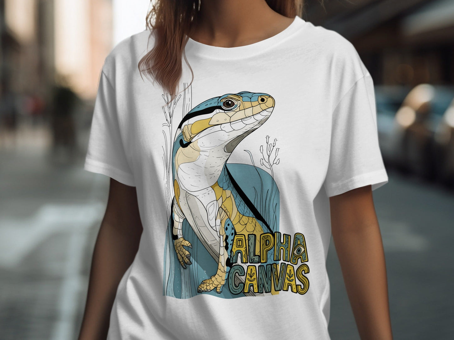 RMA APPAREL Lizard Wildlife Graphic Mens Womens Unisex T-Shirt - DFTW - White T-Shirt - RMA APPAREL - Roclla Media Apparel Store