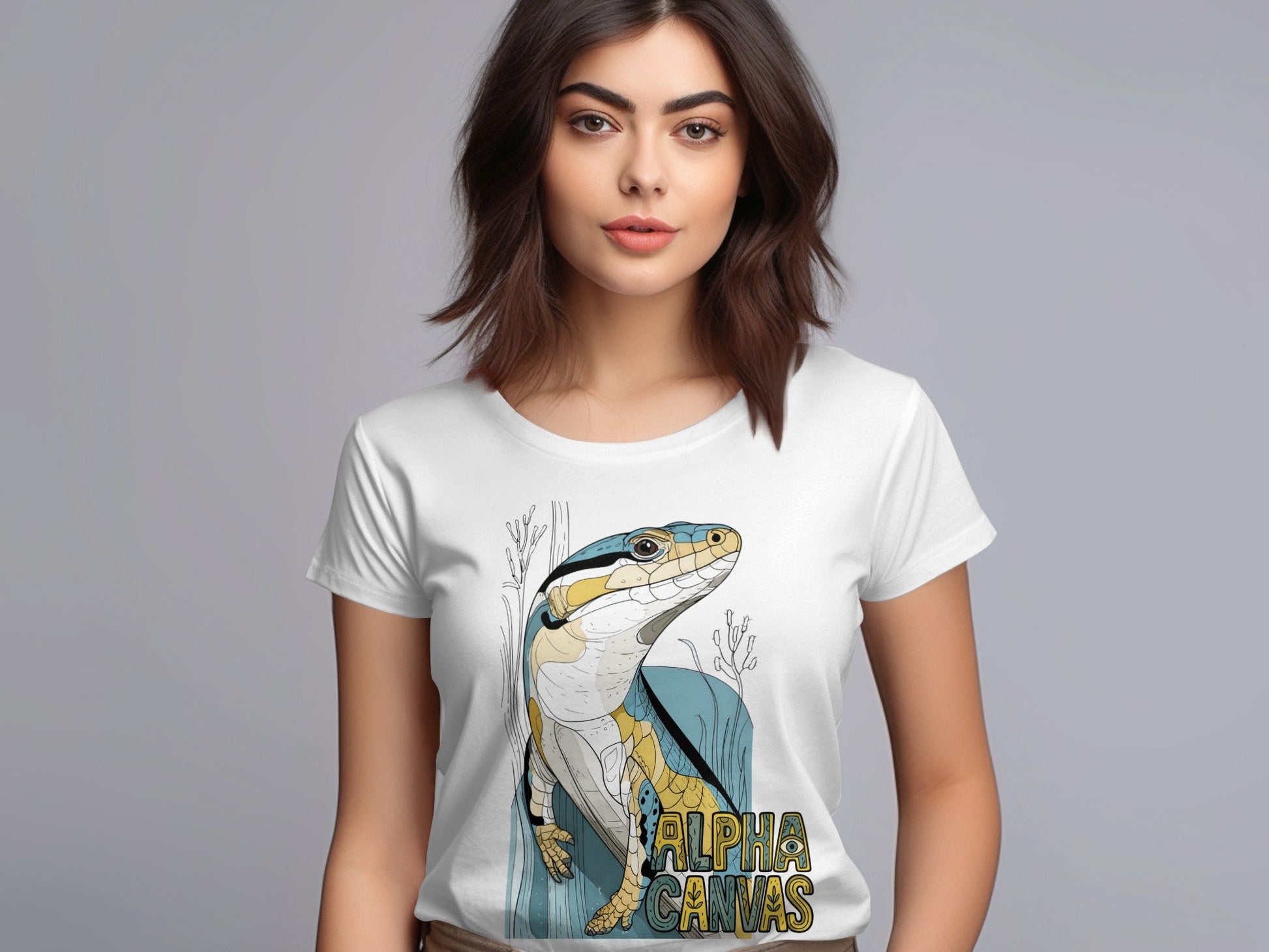 RMA APPAREL Lizard Wildlife Graphic Mens Womens Unisex T-Shirt - DFTW - White T-Shirt - RMA APPAREL - Roclla Media Apparel Store