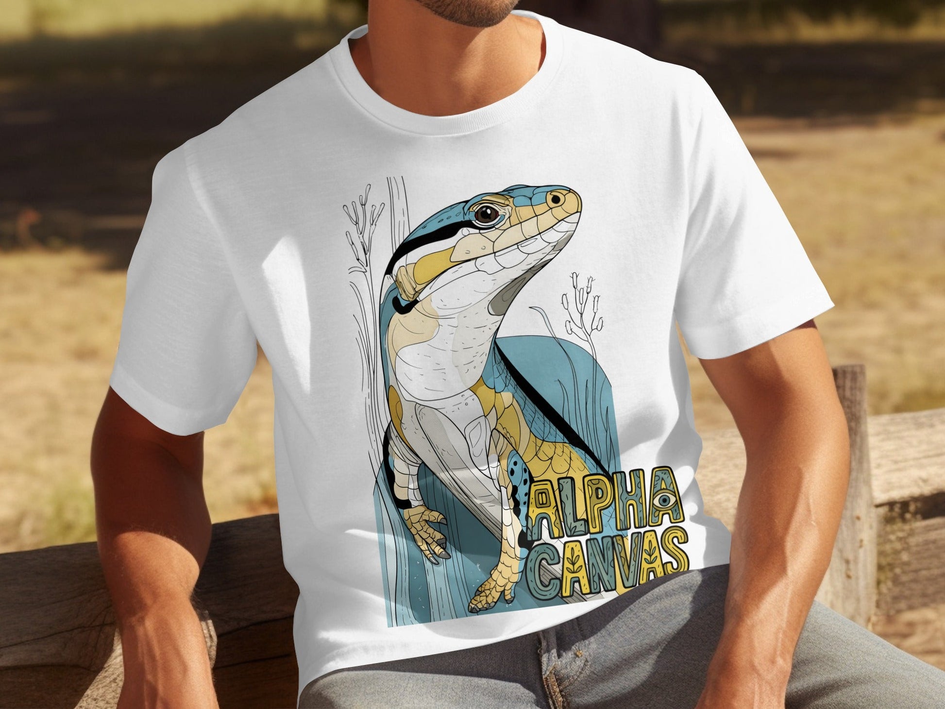 RMA APPAREL Lizard Wildlife Graphic Mens Womens Unisex T-Shirt - DFTW - White T-Shirt - RMA APPAREL - Roclla Media Apparel Store