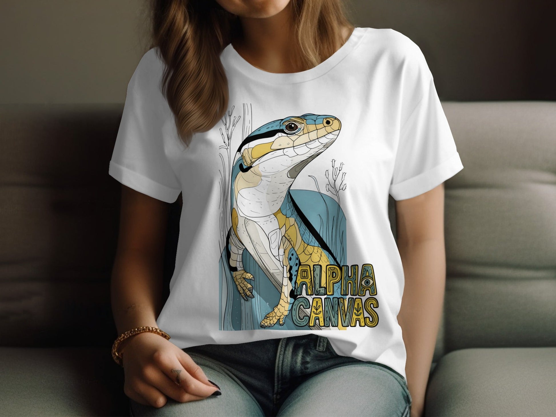 RMA APPAREL Lizard Wildlife Graphic Mens Womens Unisex T-Shirt - DFTW - White T-Shirt - RMA APPAREL - Roclla Media Apparel Store