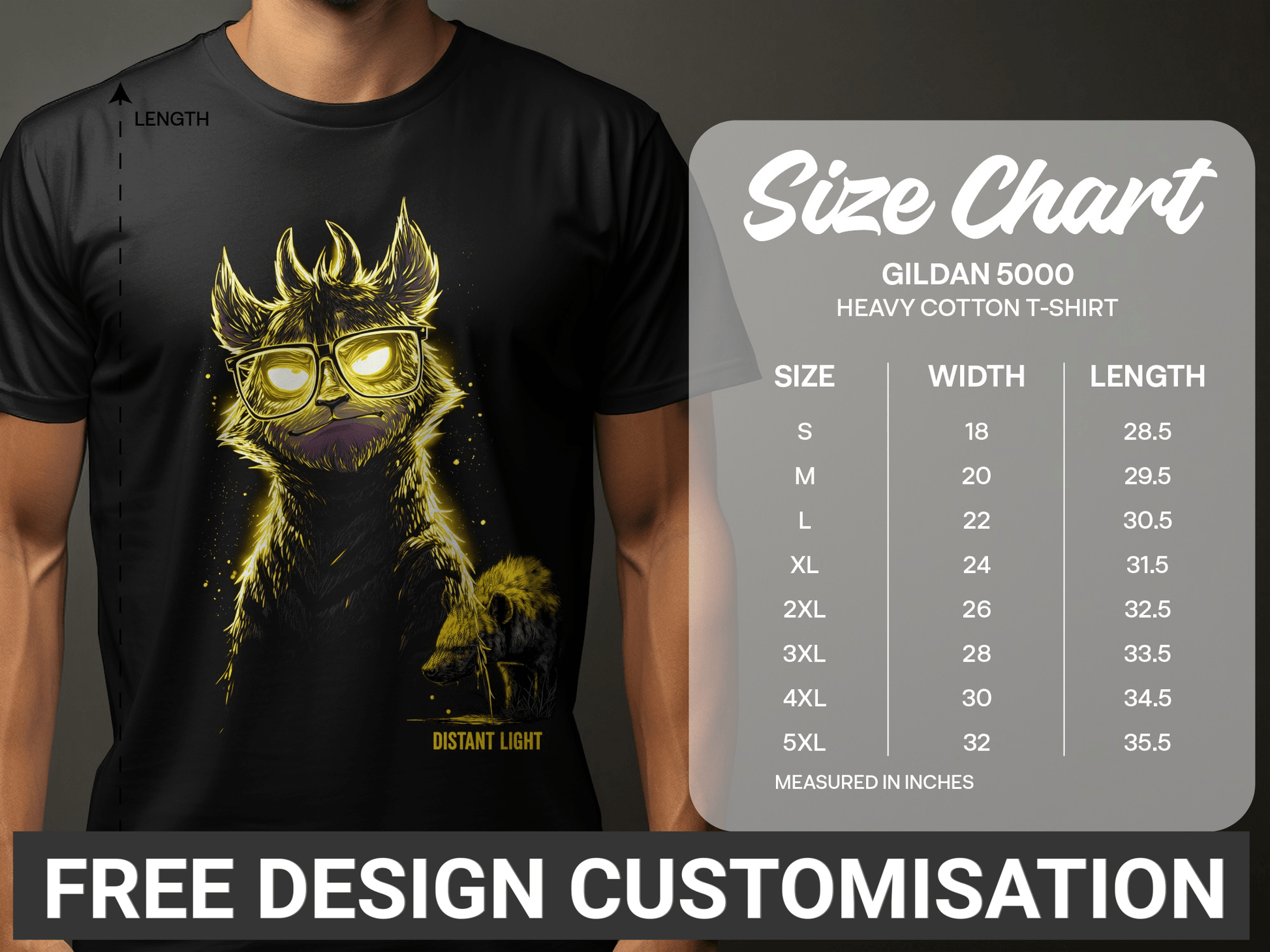 RMA APPAREL Mammal Art illustration With Glasses T-Shirt Sizes S to 5XL - Distant Light White T-Shirts - RMA APPAREL - Roclla Media Apparel Store