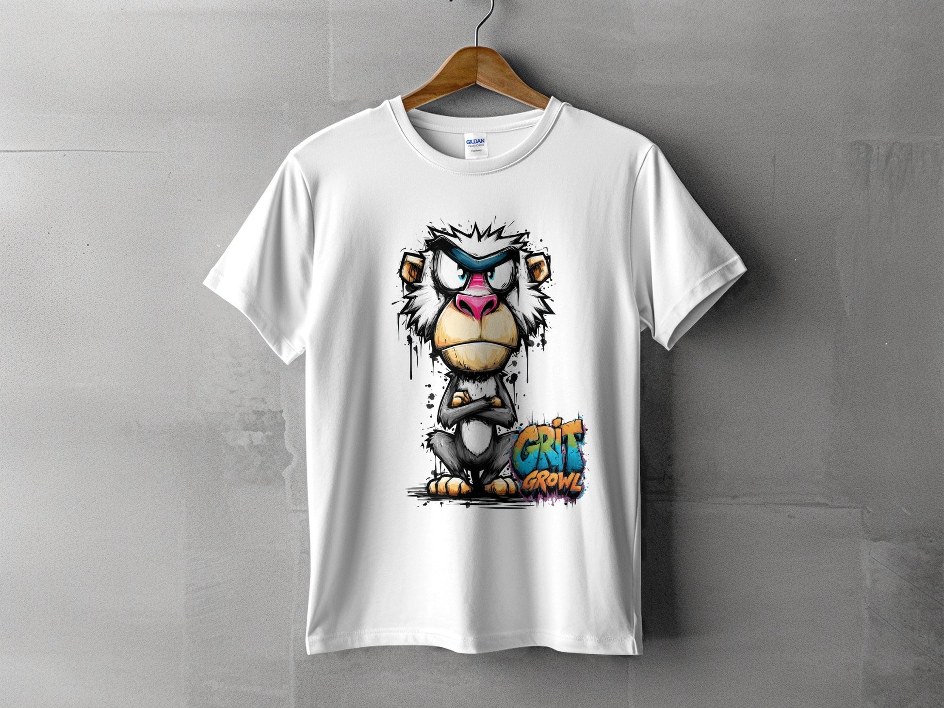 RMA APPAREL Mandrill Colourful Unisex T-Shirt Sizes S to 5XL - Grit & Growl White T-Shirts - RMA APPAREL - Roclla Media Apparel Store