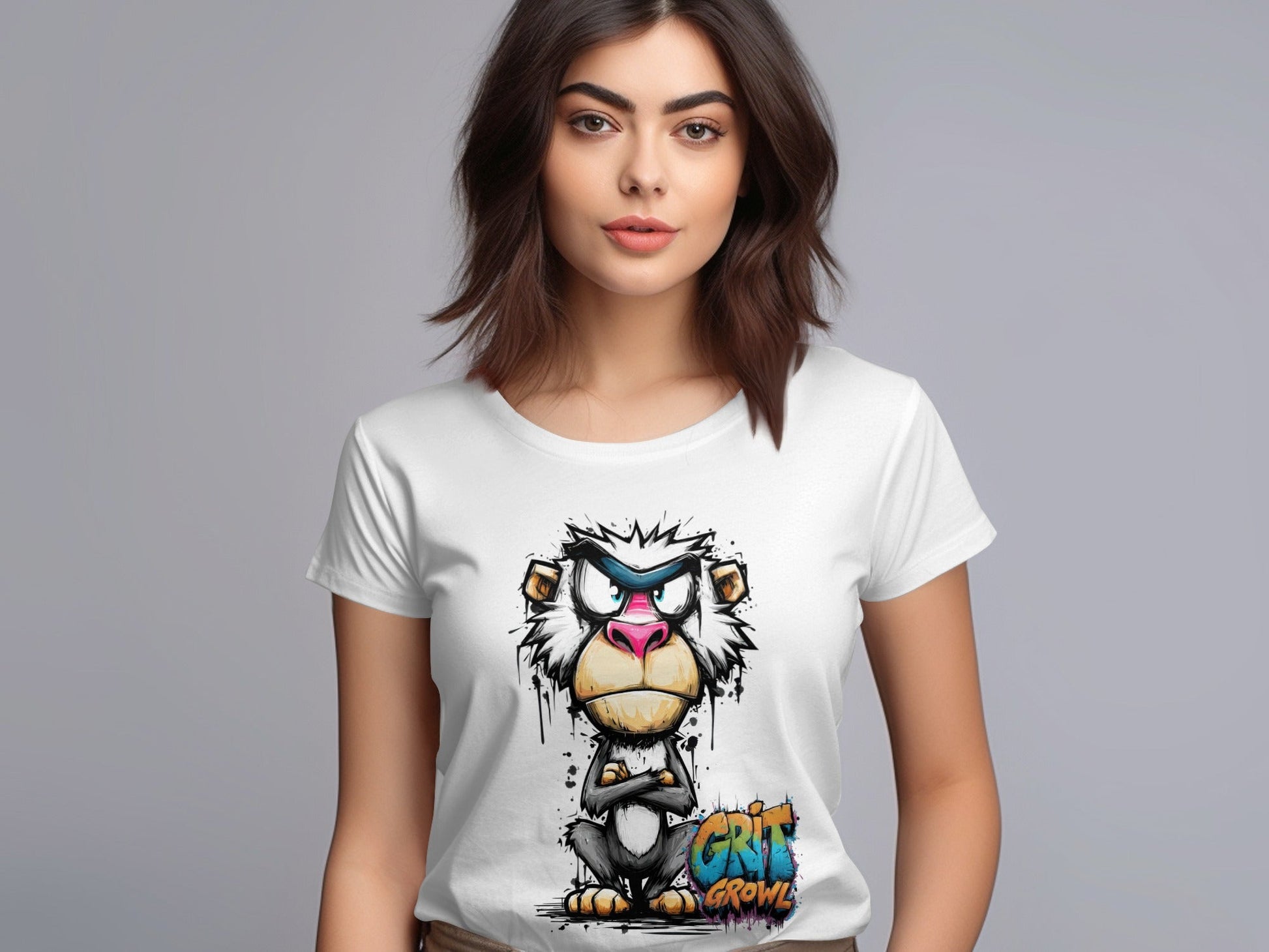 RMA APPAREL Mandrill Colourful Unisex T-Shirt Sizes S to 5XL - Grit & Growl White T-Shirts - RMA APPAREL - Roclla Media Apparel Store