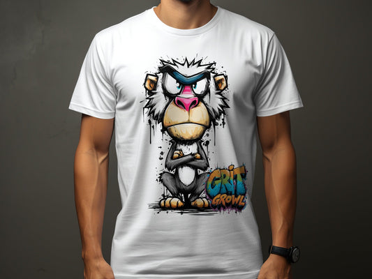 RMA APPAREL Mandrill Colourful Unisex T-Shirt Sizes S to 5XL - Grit & Growl White T-Shirts - RMA APPAREL - Roclla Media Apparel Store