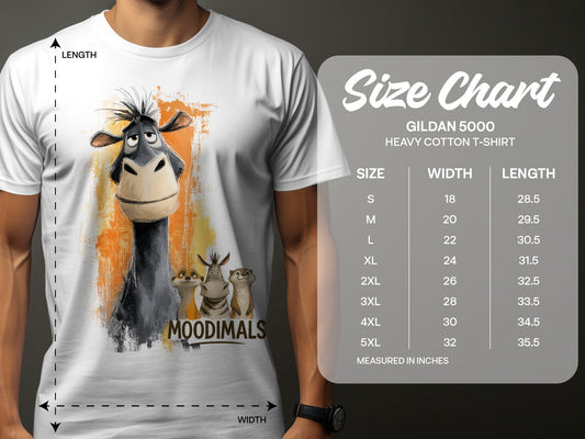 RMA APPAREL Moodimals T-Shirt, Wildlife Tee, Animal Graphic T-Shirt, Sizes S - 5XL - Moodimals Unisex T-Shirt - RMA APPAREL - Roclla Media Apparel Store