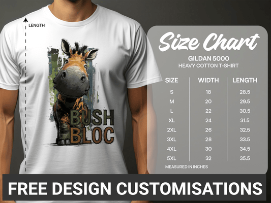 RMA APPAREL Okapi Bush Bloc Funny Wildlife S to 5XL T-Shirt - Bush Block White T-Shirt - RMA APPAREL - Roclla Media Apparel Store