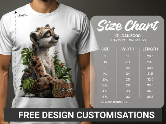 RMA APPAREL Peaceful Cheetah With Plants T-Shirt Sizes S - 5XL - Thorn & Claw White T-Shirts - RMA APPAREL - Roclla Media Apparel Store