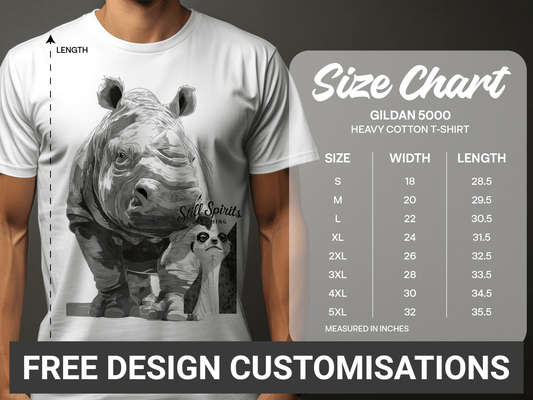 RMA APPAREL Rhino Meerkat Wildlife Animal Unisex T-Shirt - Still Spirits White T-Shirt - RMA APPAREL - Roclla Media Apparel Store