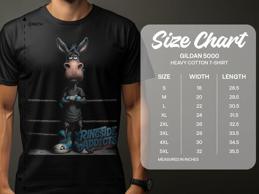 RMA APPAREL Ringside Donkey Wildlife Unisex Adult T-Shirt - Ringside Addicts White T-Shirt - RMA APPAREL - Roclla Media Apparel Store