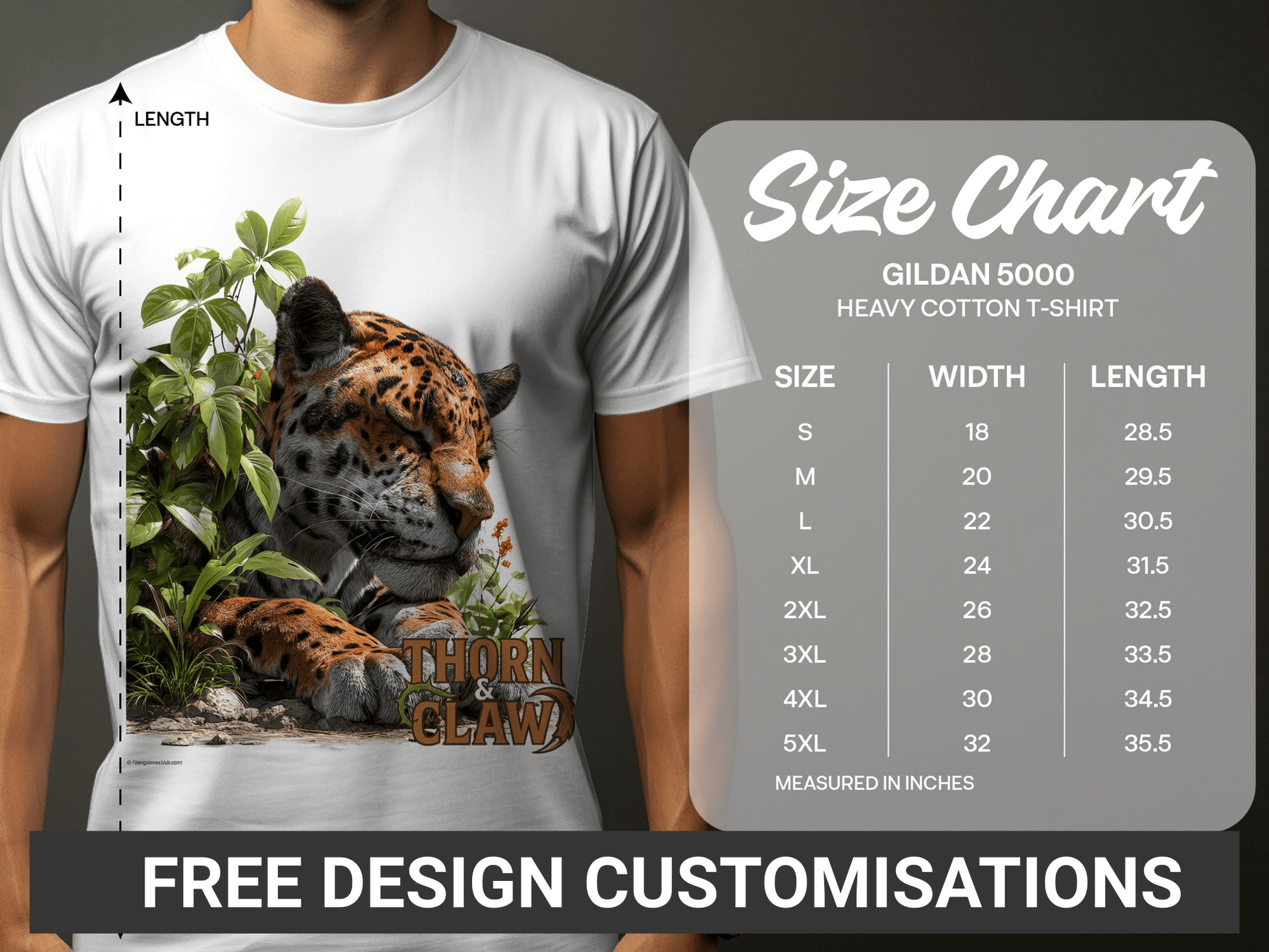 RMA APPAREL Sleeping Jaguar Wildlife Unisex Sizes T-Shirt - Thorn & Claw White T-Shirts - RMA APPAREL - Roclla Media Apparel Store