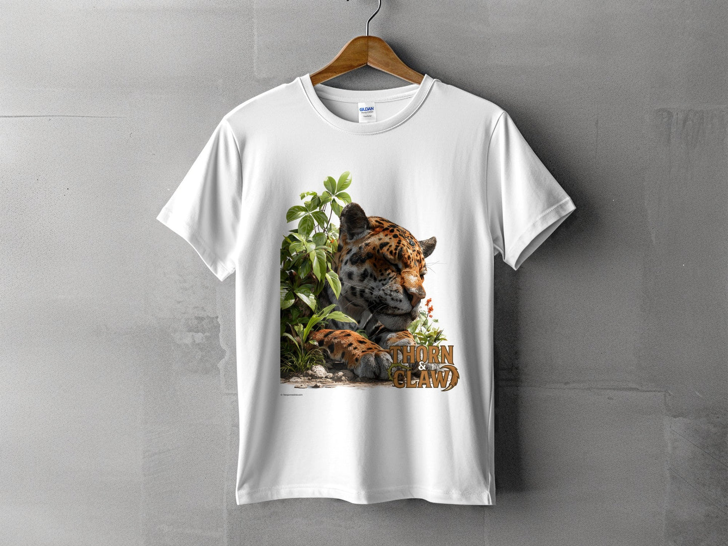 RMA APPAREL Sleeping Jaguar Wildlife Unisex Sizes T-Shirt - Thorn & Claw White T-Shirts - RMA APPAREL - Roclla Media Apparel Store