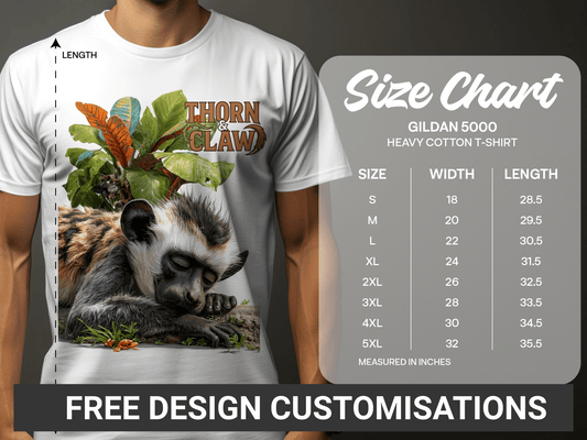 RMA APPAREL Sleeping Monkey Wildlife Unisex T-Shirt Sizes S - 5XL T-Shirt - Thorn & Claw White T-Shirts - RMA APPAREL - Roclla Media Apparel Store