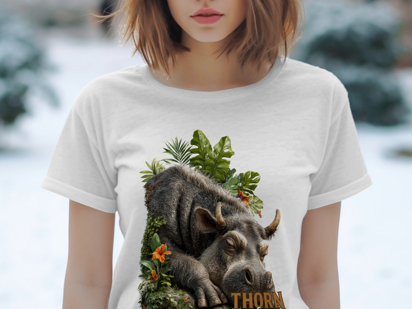 RMA APPAREL Sleeping Warthog Wildlife Unisex T-Shirt Sizes S - 5XL - Thorn & Claw White T-Shirts - RMA APPAREL - Roclla Media Apparel Store