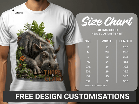 RMA APPAREL Sleeping Warthog Wildlife Unisex T-Shirt Sizes S - 5XL - Thorn & Claw White T-Shirts - RMA APPAREL - Roclla Media Apparel Store