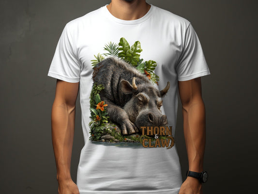 RMA APPAREL Sleeping Warthog Wildlife Unisex T-Shirt Sizes S - 5XL - Thorn & Claw White T-Shirts - RMA APPAREL - Roclla Media Apparel Store