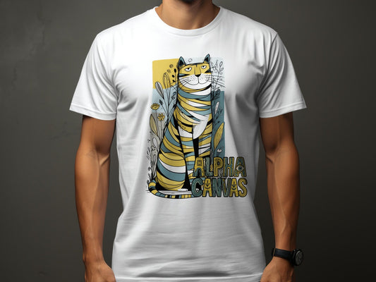 RMA APPAREL Striped Tiger Design Mens Womens Unisex T-Shirt - DFTW - White T-Shirt - RMA APPAREL - Roclla Media Apparel Store