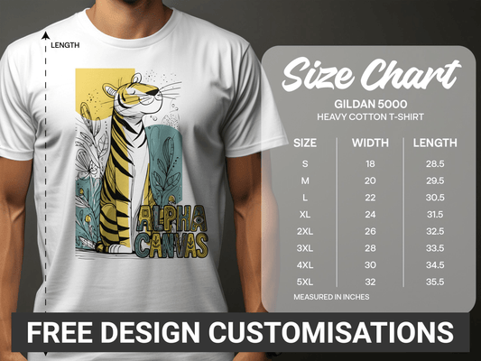 RMA APPAREL Tiger Alpha Canvas Graphic Unisex T-Shirt Sizes S - 5XL - DFTW - White T-Shirt - RMA APPAREL - Roclla Media Apparel Store