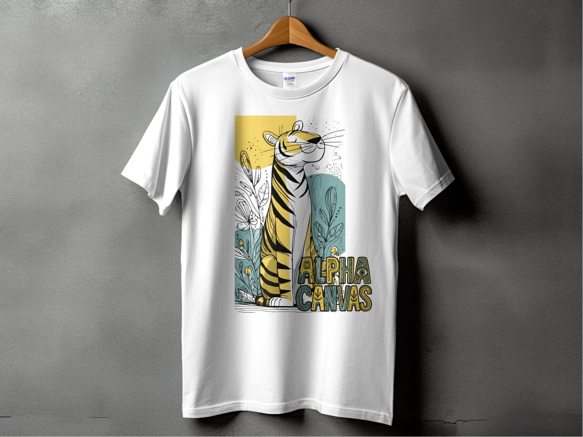 RMA APPAREL Tiger Alpha Canvas Graphic Unisex T-Shirt Sizes S - 5XL - DFTW - White T-Shirt - RMA APPAREL - Roclla Media Apparel Store