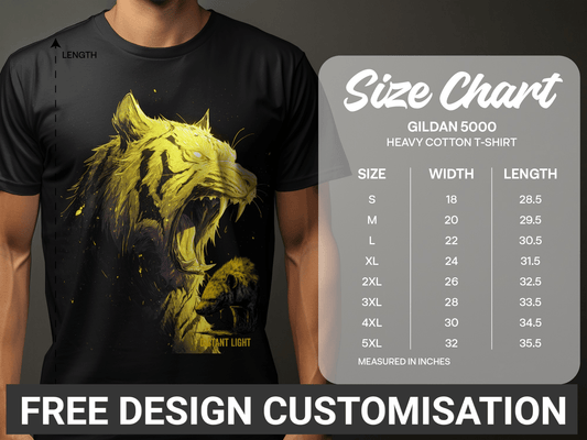 RMA APPAREL Tiger illustration Mammal Art Unisex T-Shirt - Distant Light White T-Shirts - RMA APPAREL - Roclla Media Apparel Store