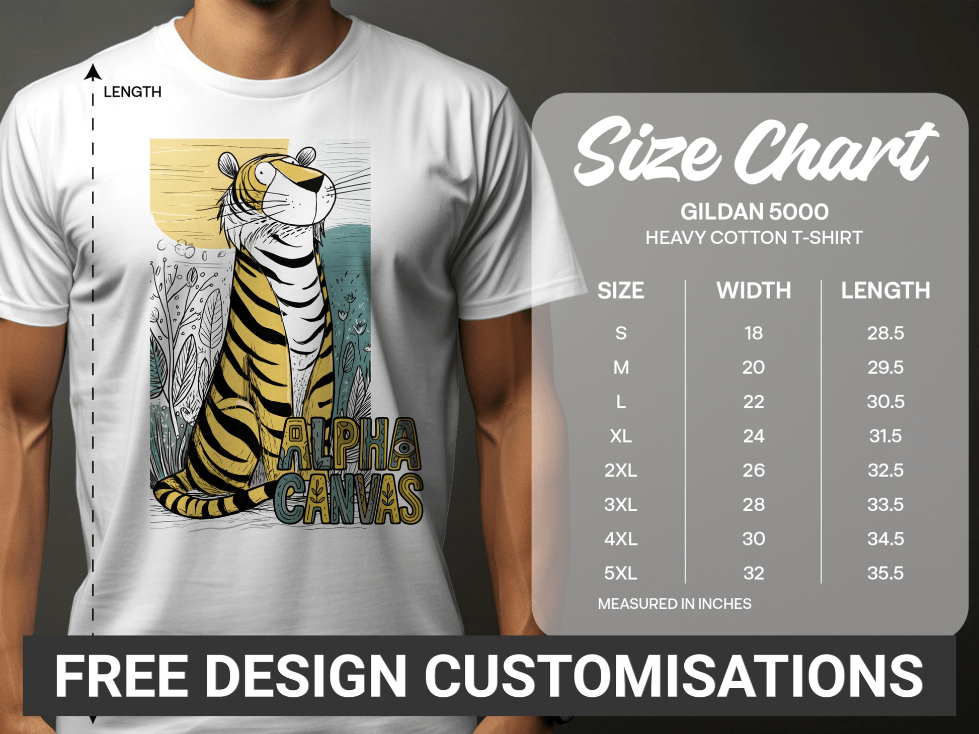 RMA APPAREL Tiger Illustration Mens Womens Unisex T-Shirt - DFTW - White T-Shirt - RMA APPAREL - Roclla Media Apparel Store