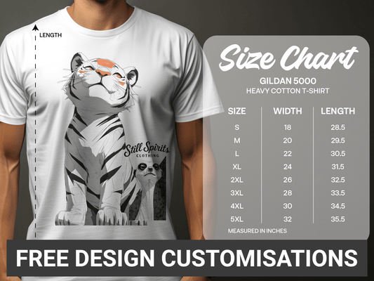 RMA APPAREL Tiger Meerkat Wildlife Unisex T-Shirt Sizes S - 5XL - Still Spirits White T-Shirt - RMA APPAREL - Roclla Media Apparel Store