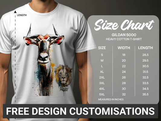 RMA APPAREL Wildebeest And Lion Wildlife Unisex T-Shirt - Flowing Emotions White T-Shirts - RMA APPAREL - Roclla Media Apparel Store