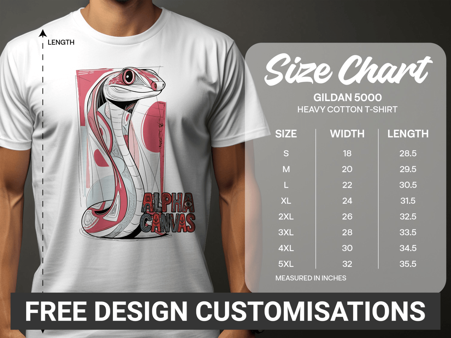 RMA APPAREL Wildlife Cobra Art Unisex Mens T-Shirt Sizes S - 5XL - DFTW - White T-Shirt - RMA APPAREL - Roclla Media Apparel Store