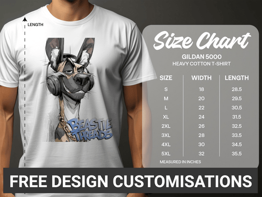 RMA Apparel Wildlife Dog T-Shirt, Headphones, Unisex T-Shirt, Sizes S - 5XL - Beastie Threads White T-Shirt - RMA APPAREL - Roclla Media Apparel Store