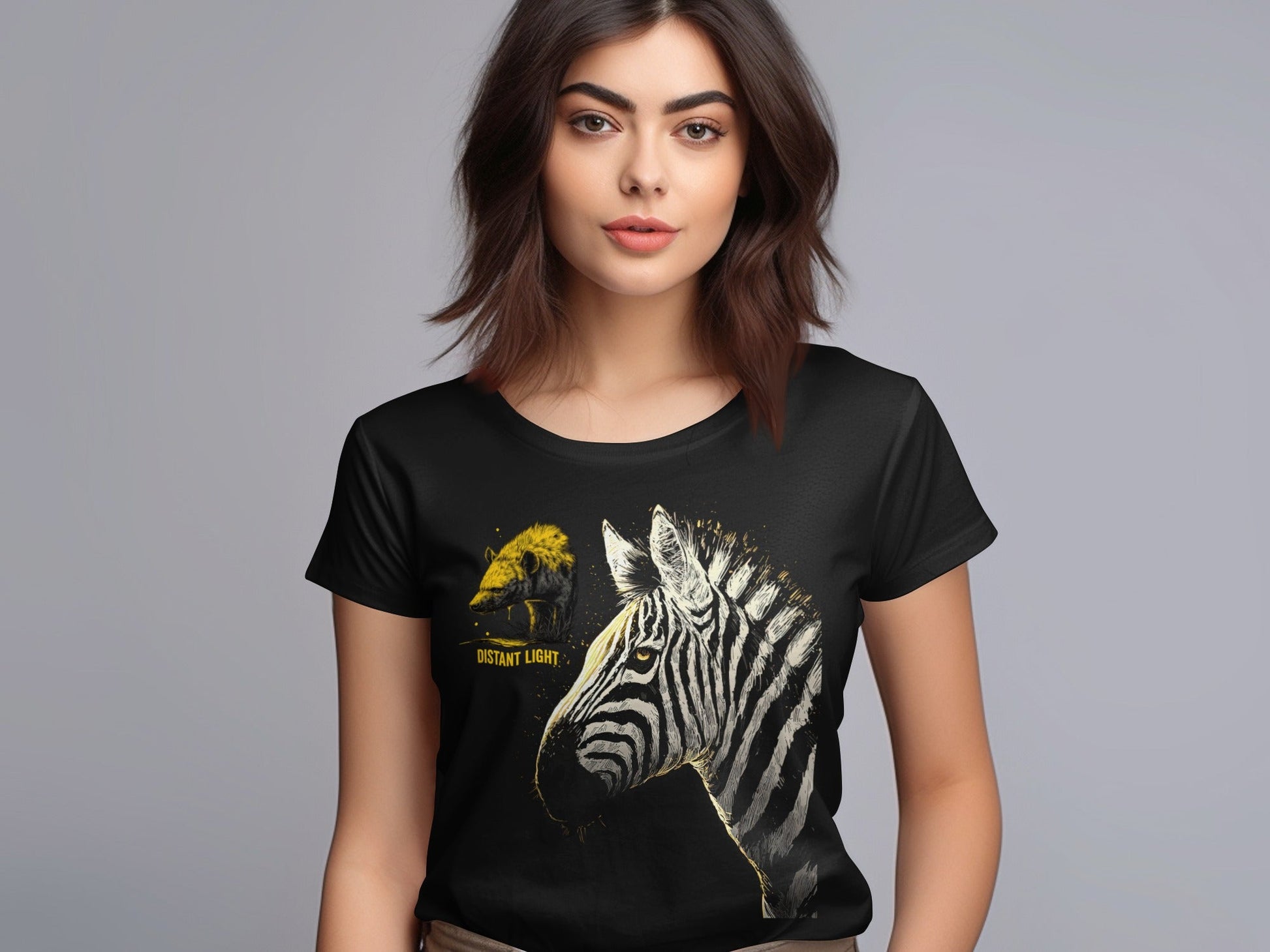 RMA APPAREL Zebra illustration Mammal Art Unisex Sizes T-Shirt - Distant Light White T-Shirts - RMA APPAREL - Roclla Media Apparel Store