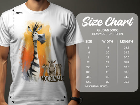 RMA APPAREL Zebra Meerkat T-Shirt, Funny Wildlife Tee S - 5XL, Unisex - Moodimals Unisex T-Shirt - RMA APPAREL - Roclla Media Apparel Store