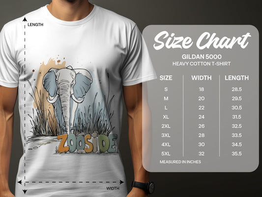RMA APPAREL Zooside Elephant Graphic Wildlife T-Shirt Sizes S - 5XL T-Shirt - Zooside White T-Shirts - RMA APPAREL - Roclla Media Apparel Store