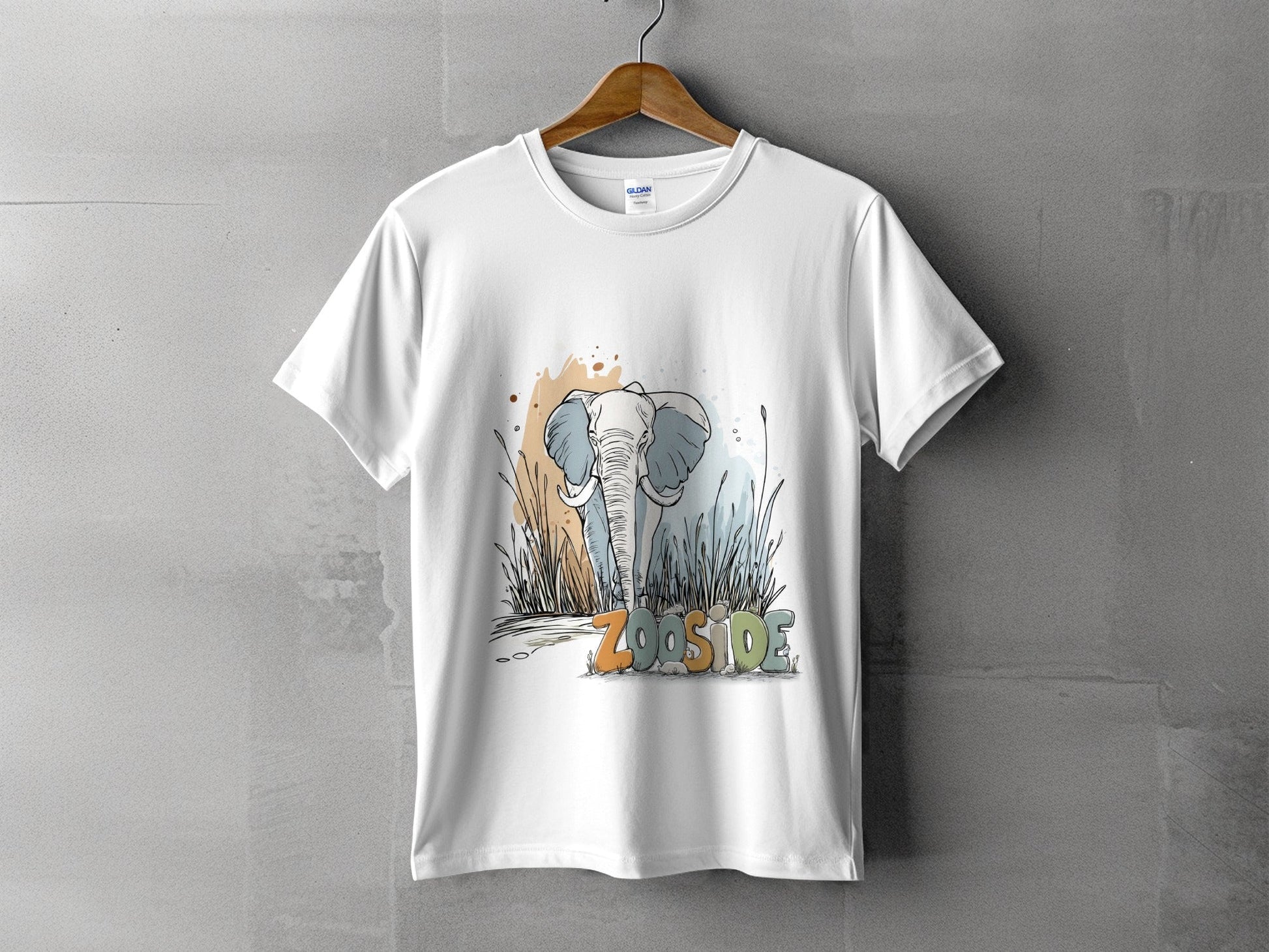 RMA APPAREL Zooside Elephant Graphic Wildlife T-Shirt Sizes S - 5XL T-Shirt - Zooside White T-Shirts - RMA APPAREL - Roclla Media Apparel Store