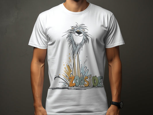 RMA APPAREL Zooside Lion Cartoon Design Unisex T-Shirt - Zooside White T-Shirts - RMA APPAREL - Roclla Media Apparel Store