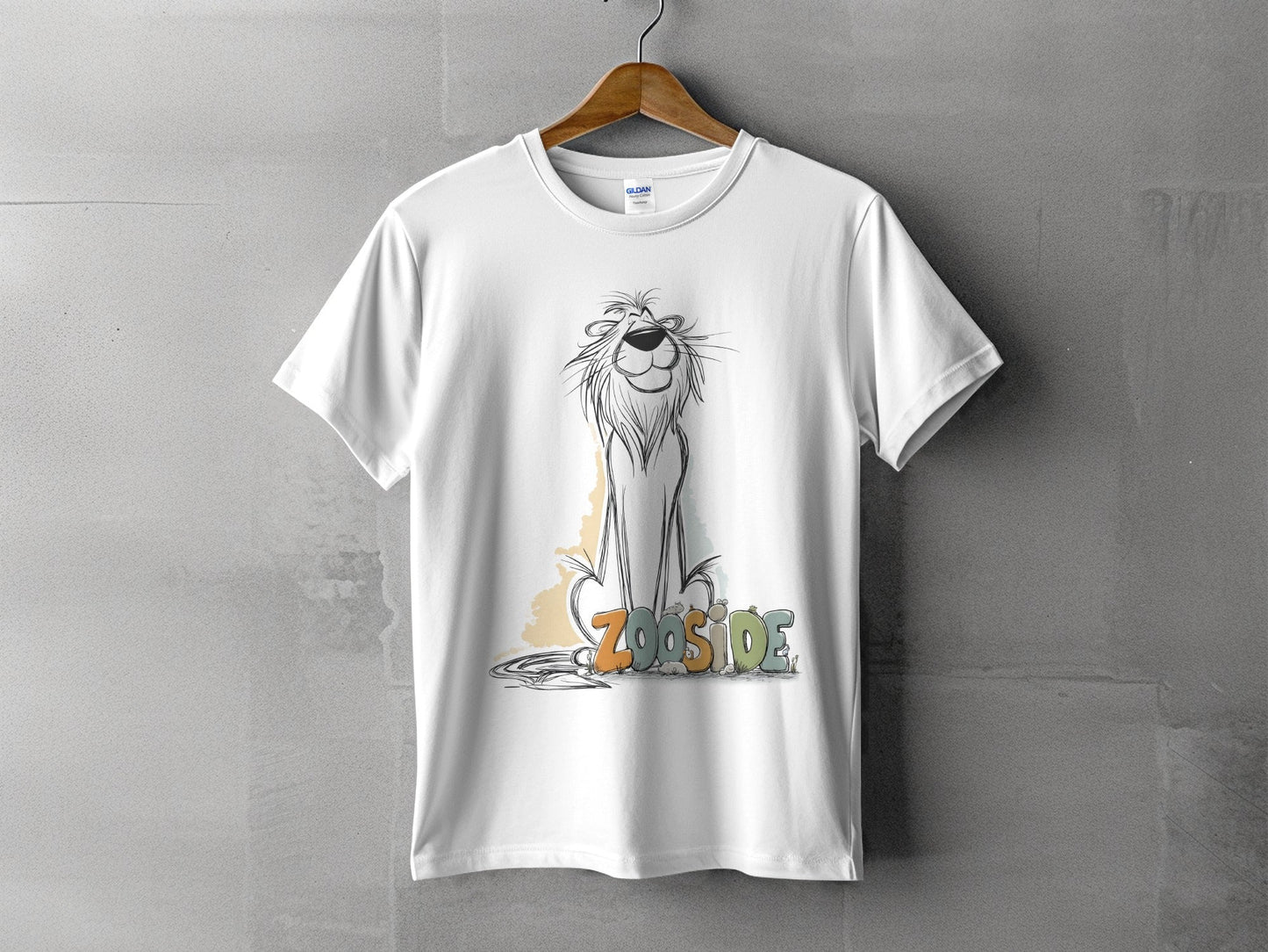 RMA APPAREL Zooside Lion Graphic Men's Unisex Wildlife T-Shirt - Zooside White T-Shirts - RMA APPAREL - Roclla Media Apparel Store
