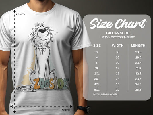 RMA APPAREL Zooside Lion Graphic Men's Unisex Wildlife T-Shirt - Zooside White T-Shirts - RMA APPAREL - Roclla Media Apparel Store