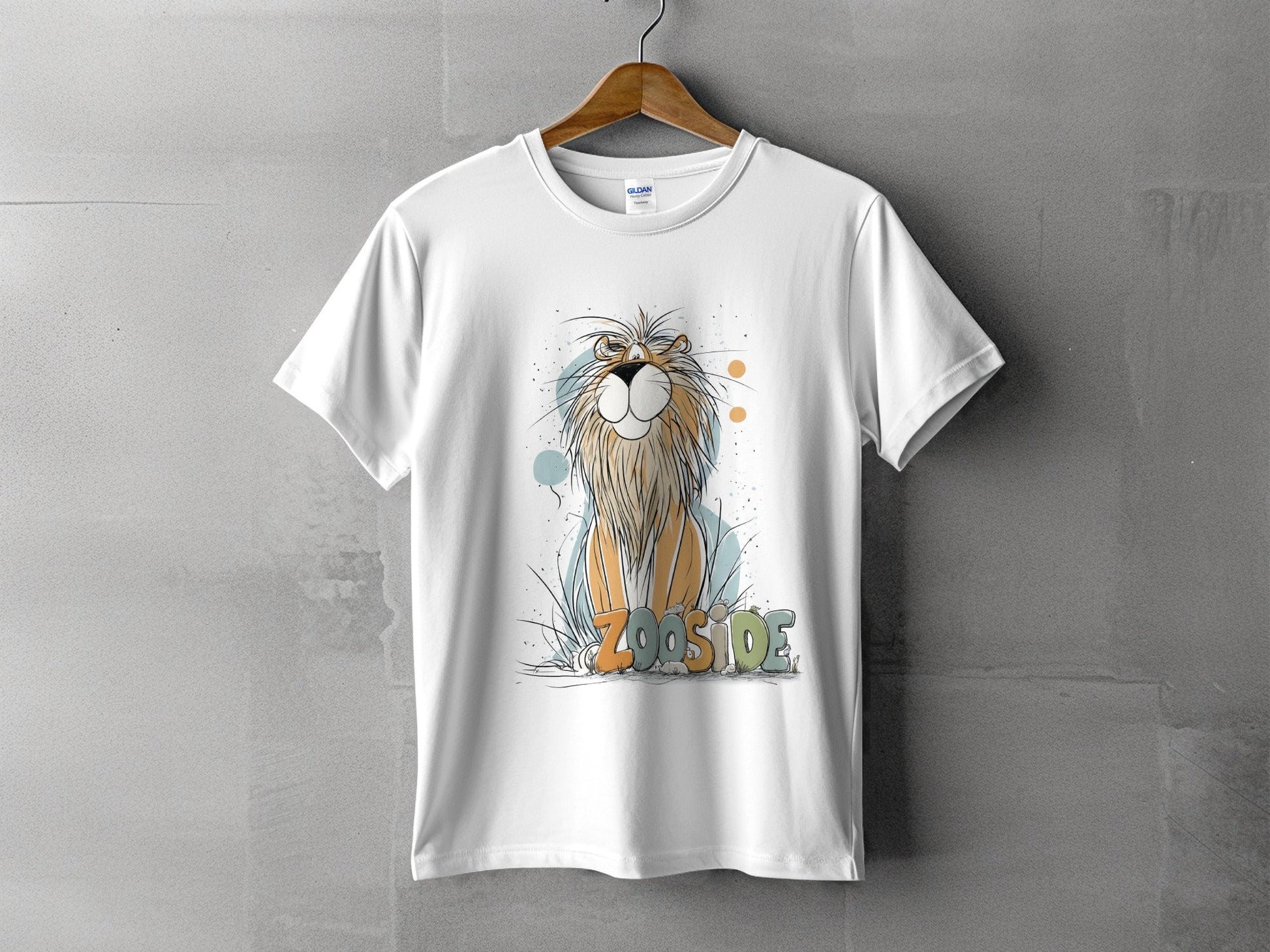 RMA APPAREL Zooside Lion Graphic Mens Womens Unisex T-Shirt - Zooside White T-Shirts - RMA APPAREL - Roclla Media Apparel Store