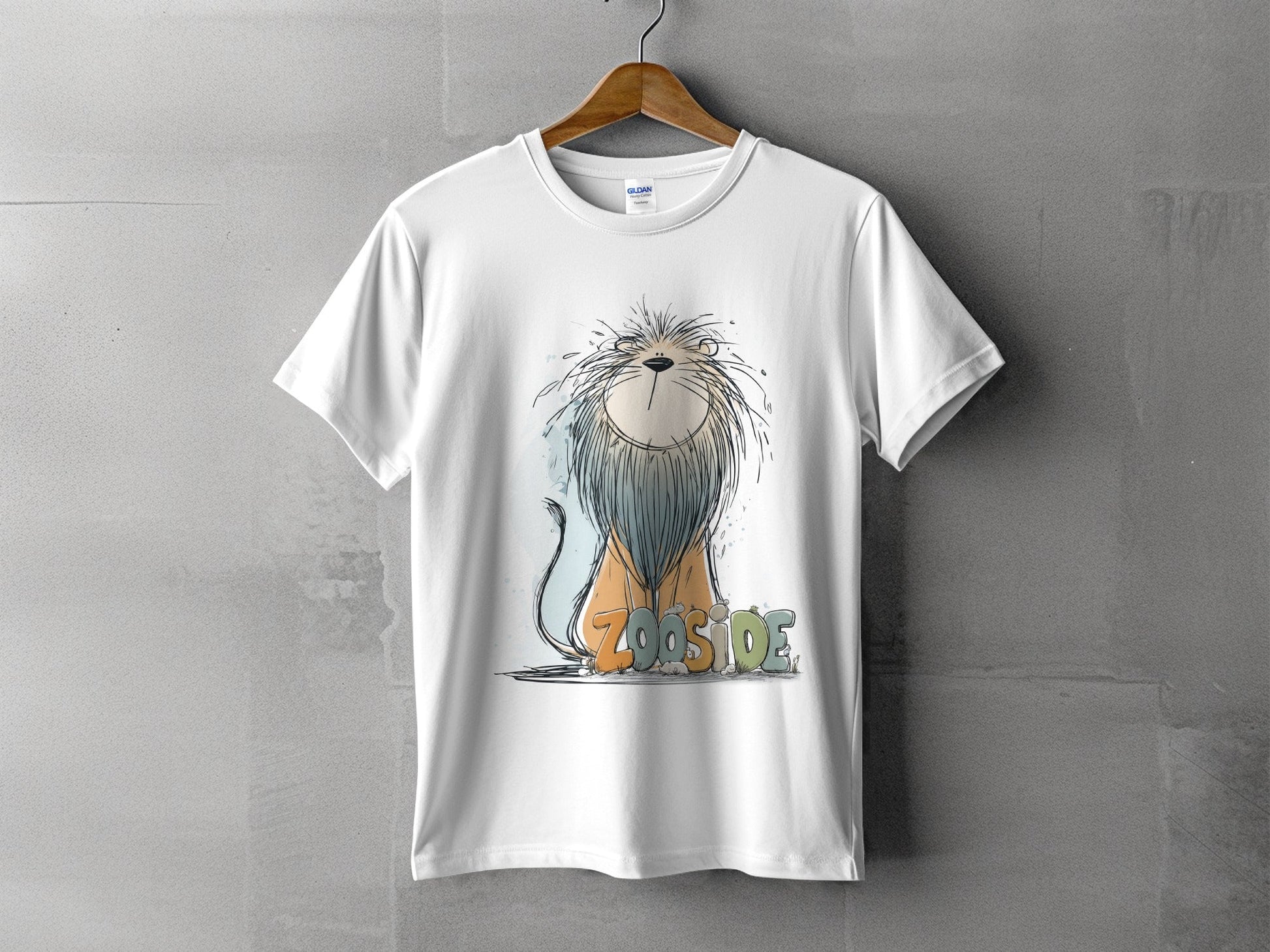 RMA APPAREL Zooside Lion Illustration Sizes S to 5XL T-Shirt - Zooside White T-Shirts - RMA APPAREL - Roclla Media Apparel Store