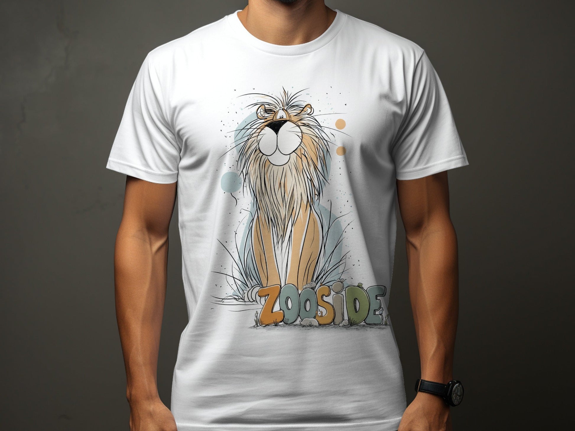 RMA APPAREL Zooside Lion Unisex T-Shirt Sizes S to 5XL T-Shirt - Zooside White T-Shirts - RMA APPAREL - Roclla Media Apparel Store
