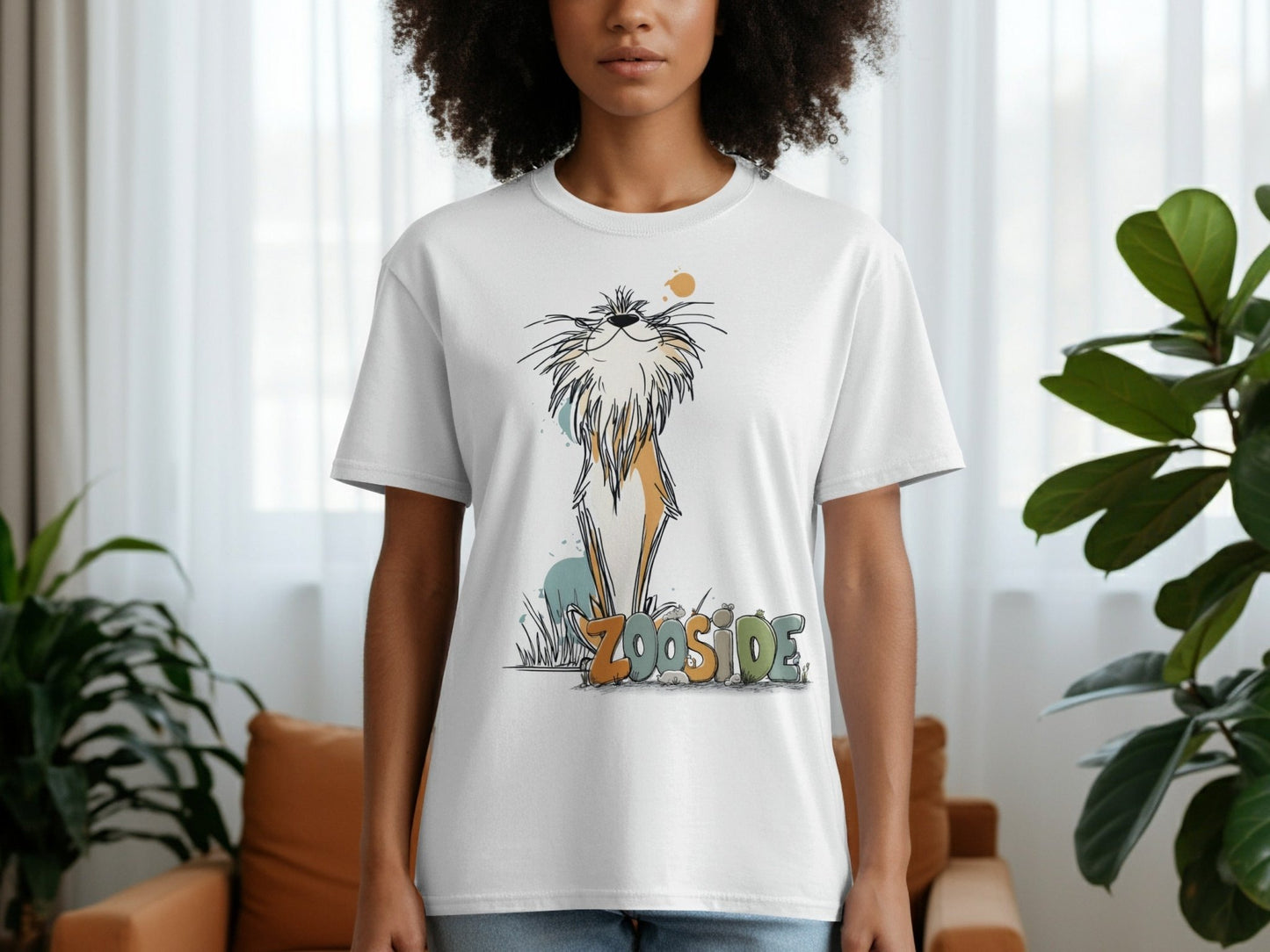 RMA APPAREL Zooside Lion Unisex T-Shirt Sizes S to 5XL T-Shirt - Zooside White T-Shirts - RMA APPAREL - Roclla Media Apparel Store