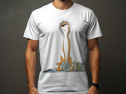RMA APPAREL Zooside Lion Wildlife Funny Graphic Mens T-Shirt - Zooside White T-Shirts - RMA APPAREL - Roclla Media Apparel Store