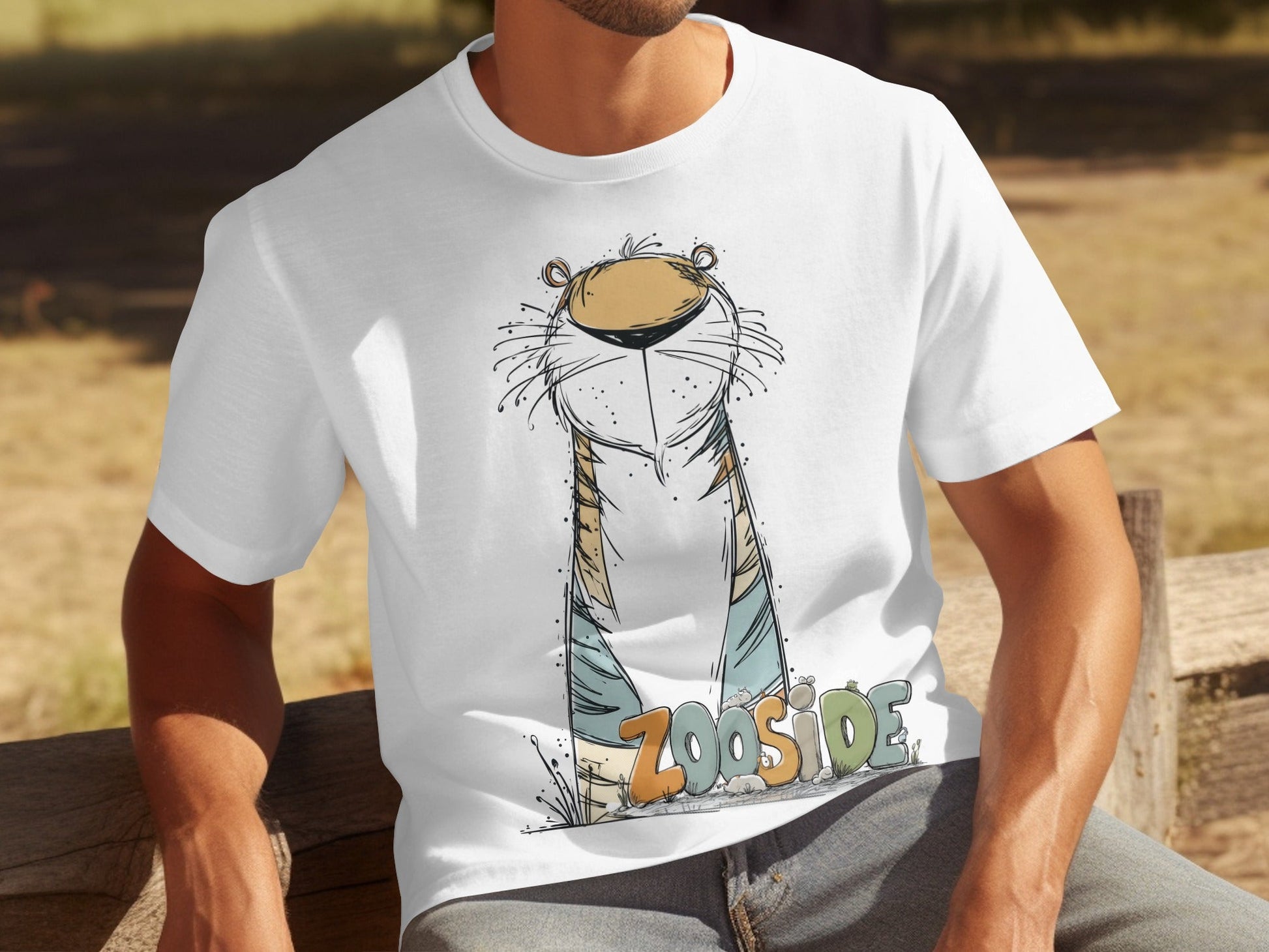 RMA APPAREL Zooside Tiger Wildlife Graphic Mens Sizes T-Shirt - Zooside White T-Shirts - RMA APPAREL - Roclla Media Apparel Store