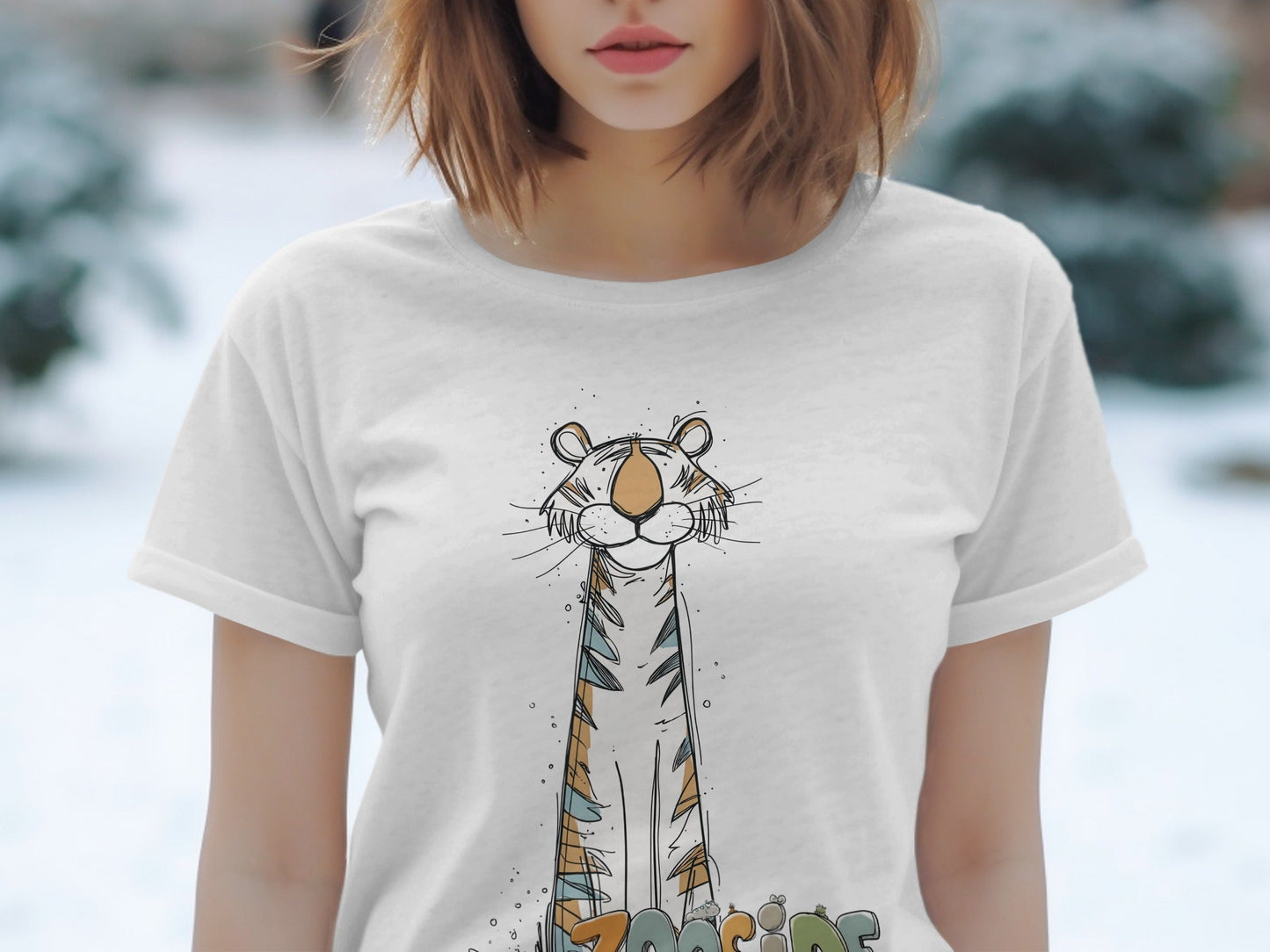 RMA APPAREL Zooside Tiger Wildlife Unisex T-Shirt Sizes S - 5XL T-Shirt - Zooside White T-Shirts - RMA APPAREL - Roclla Media Apparel Store