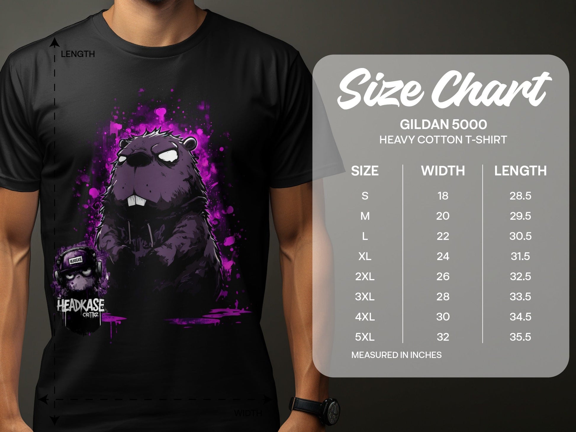 Street Art Cartoon Illustration Mens Sizes S to 5XL T-Shirt - Headcase Crittrz Black T-Shirt - RMA APPAREL - Roclla Media Apparel Store