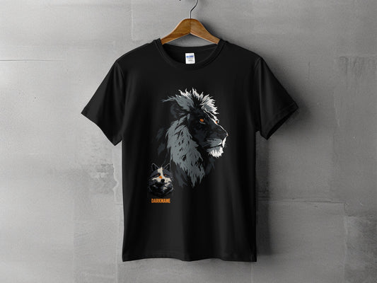 Street Art Darkmane Lion Wildlife Unisex S - 5XL Graphic T-Shirt - Darkmane Black T-Shirt - RMA APPAREL - Roclla Media Apparel Store