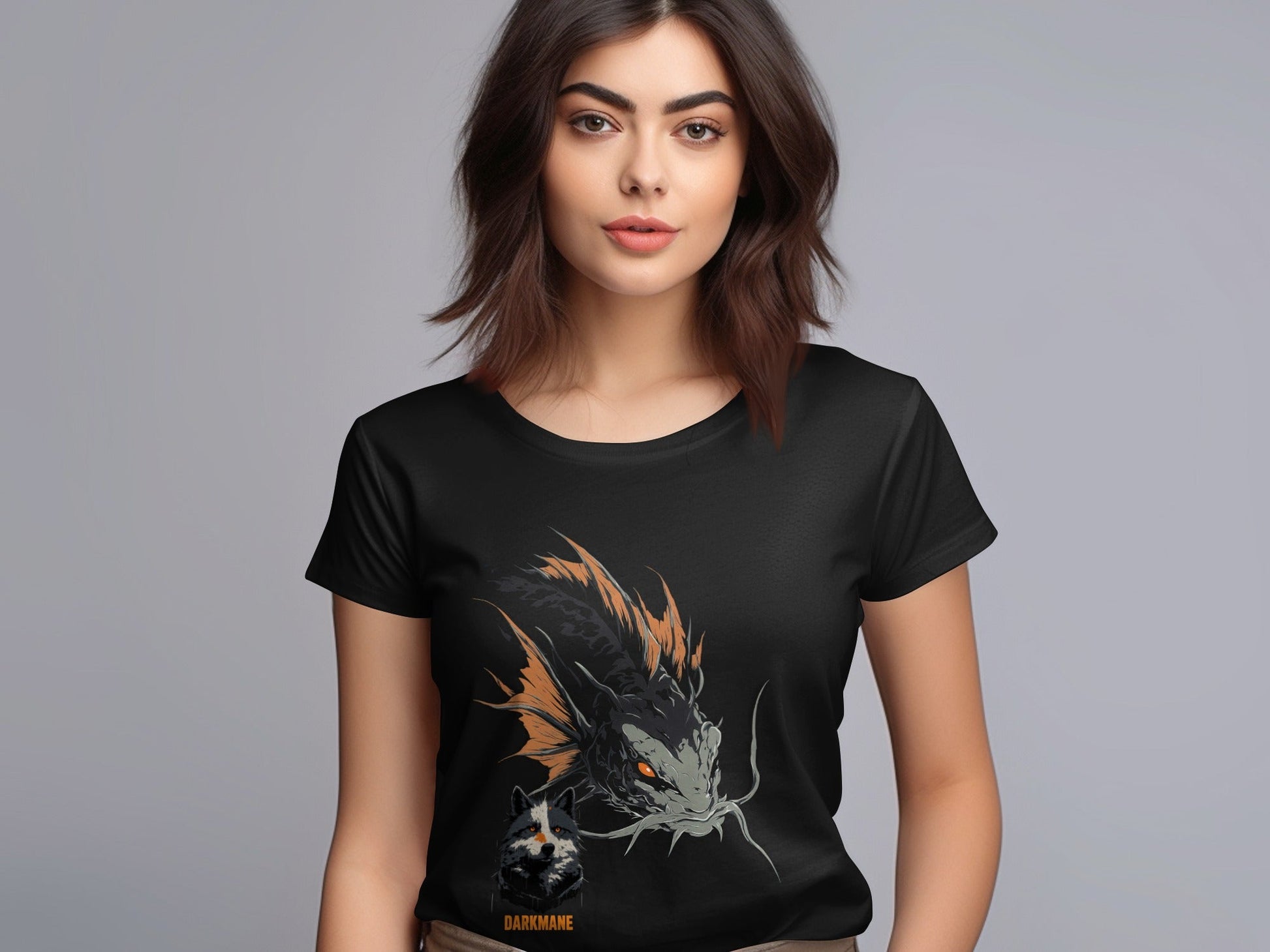 Street Art Darkmane Wildlife Fish Graphic Unisex T-Shirt Sizes S - 5XL - Darkmane Black T-Shirt - RMA APPAREL - Roclla Media Apparel Store