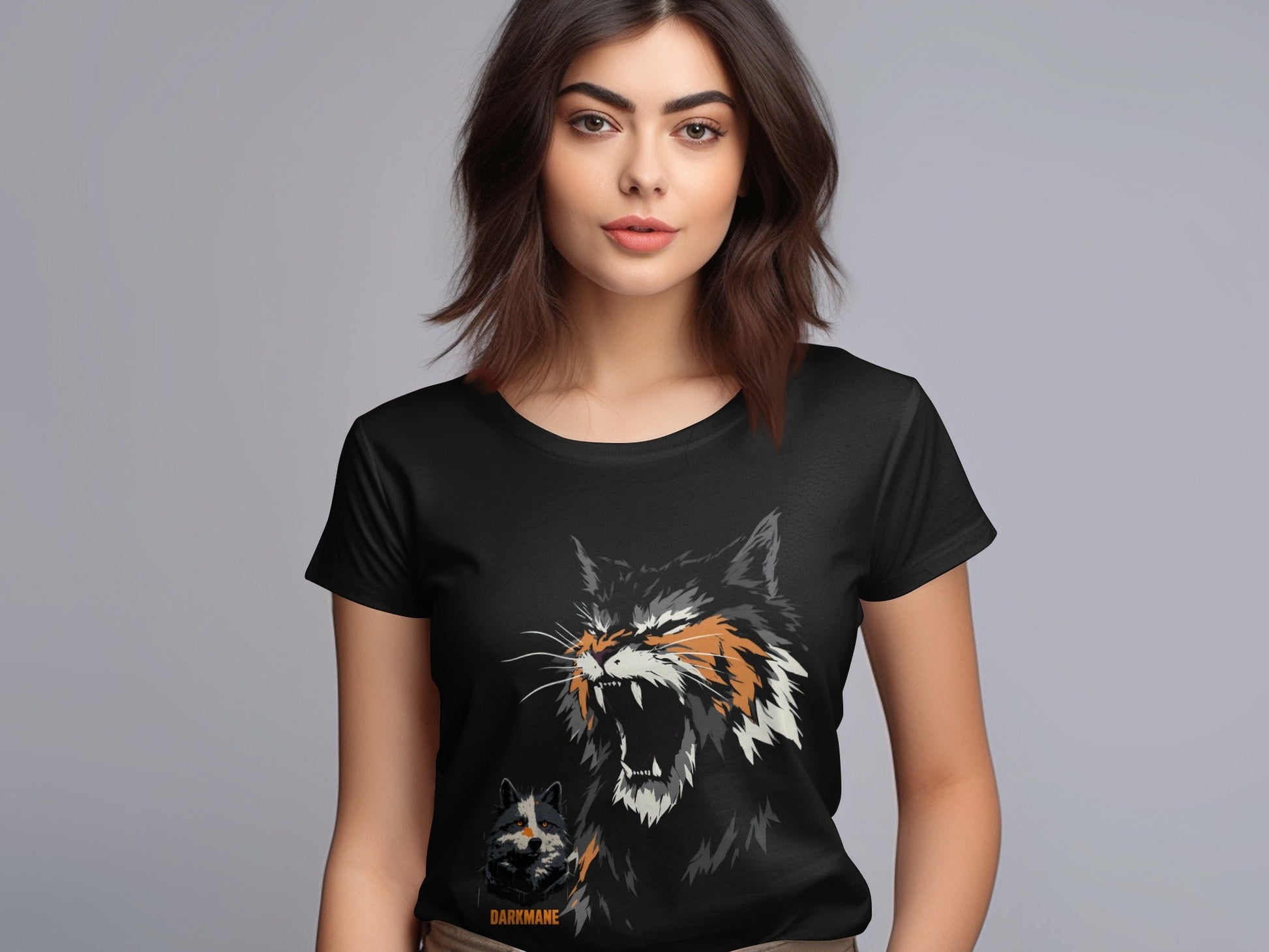 Street Art Darkmane Wildlife Graphic Unisex T-Shirt Sizes S - 5XL - Darkmane Black T-Shirt - RMA APPAREL - Roclla Media Apparel Store
