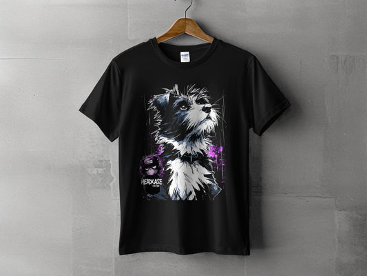 Street Art Dog Design Unisex Sizes S to 5XL T-Shirt - Headcase Crittrz Black T-Shirt - RMA APPAREL - Roclla Media Apparel Store