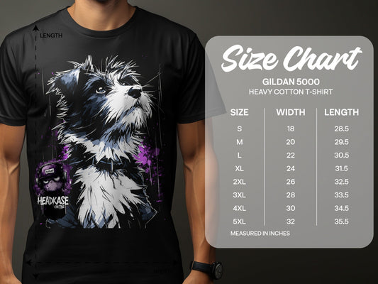 Street Art Dog Design Unisex Sizes S to 5XL T-Shirt - Headcase Crittrz Black T-Shirt - RMA APPAREL - Roclla Media Apparel Store